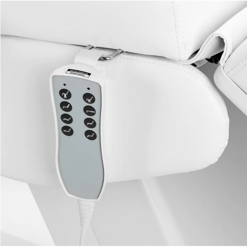 Lux 4 motoren elektrische cosmetische stoel, wit met houder Lux 4 motoren elektrische cosmetische stoel, wit met houder