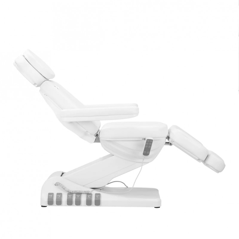 Luxe elektrische schoonheidsstoel 3 motoren wit voetbediening Luxe elektrische schoonheidsstoel 3 motoren wit voetbediening