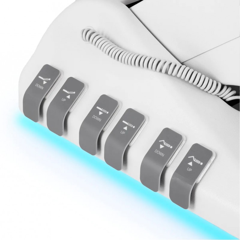 Luxe elektrische schoonheidsstoel 3 motoren wit voetbediening Luxe elektrische schoonheidsstoel 3 motoren wit voetbediening